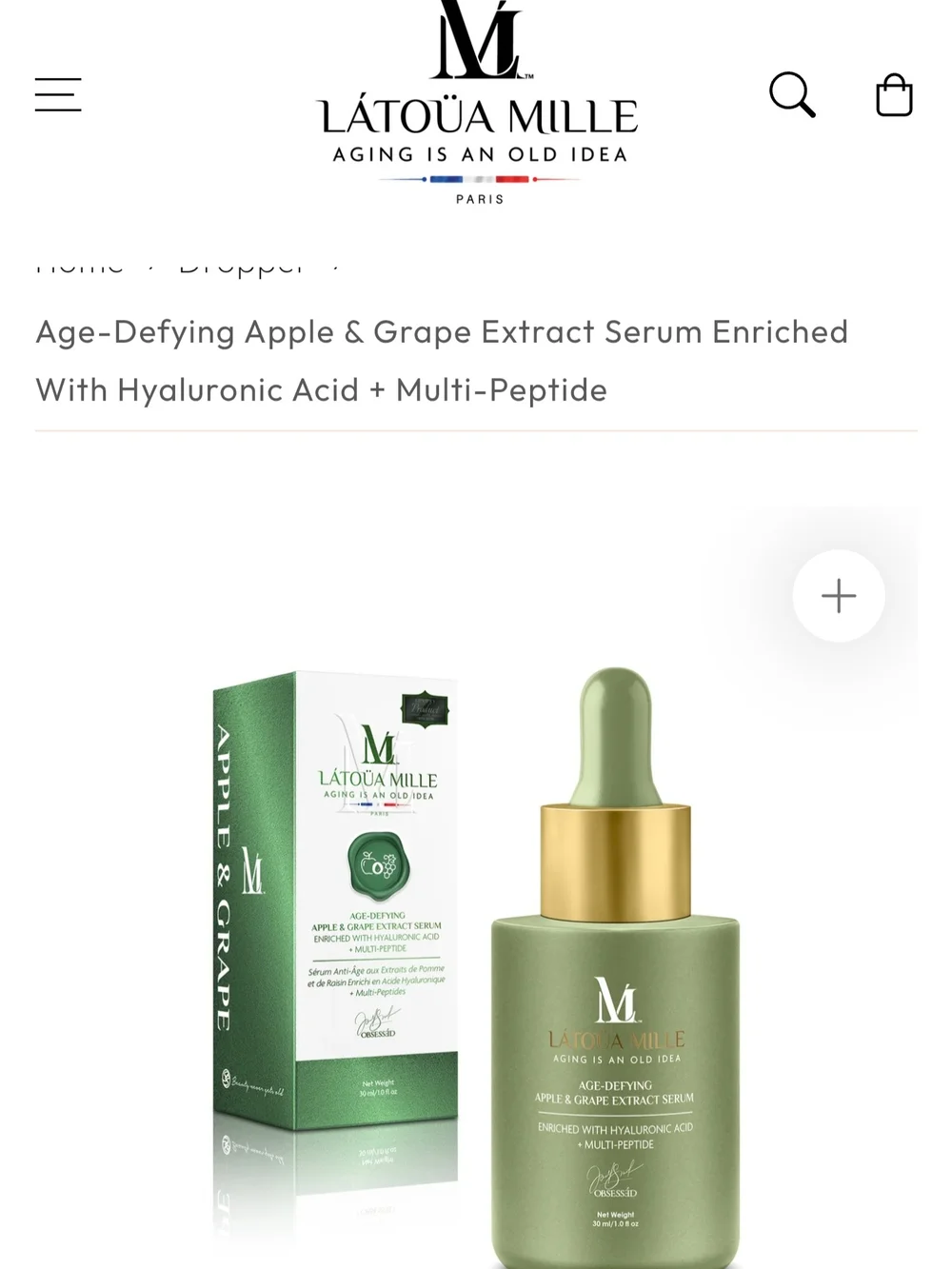 Latoua Mille Age-Defying Apple & Grape Extract Serum 30ml NIB